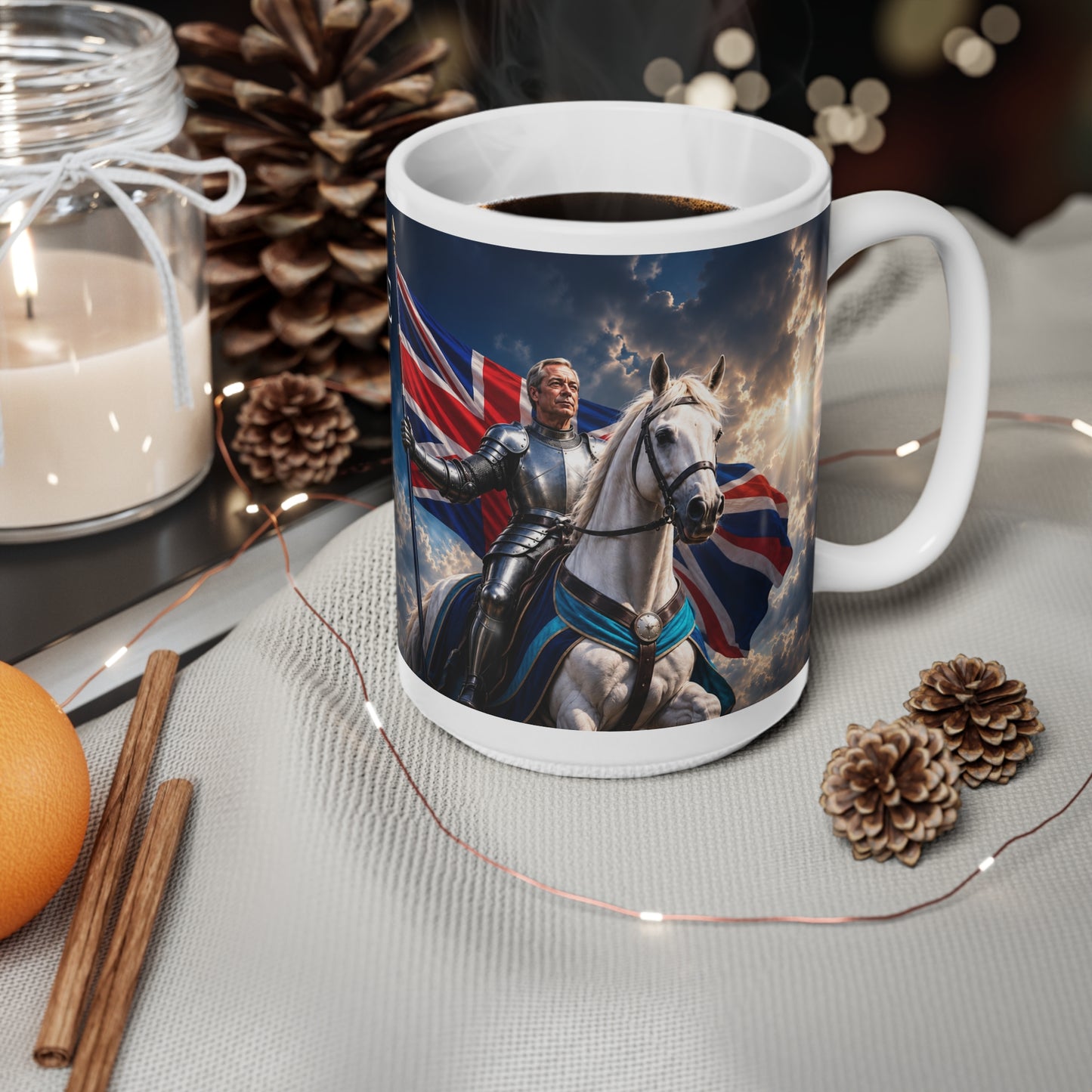 Support Reform UK Ceramic Coffee Mug — "Britain’s Future Is On The Line" 11oz/15oz