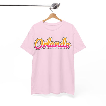 Orlando Retro Script Tee — Vintage Sunset City Souvenir Shirt