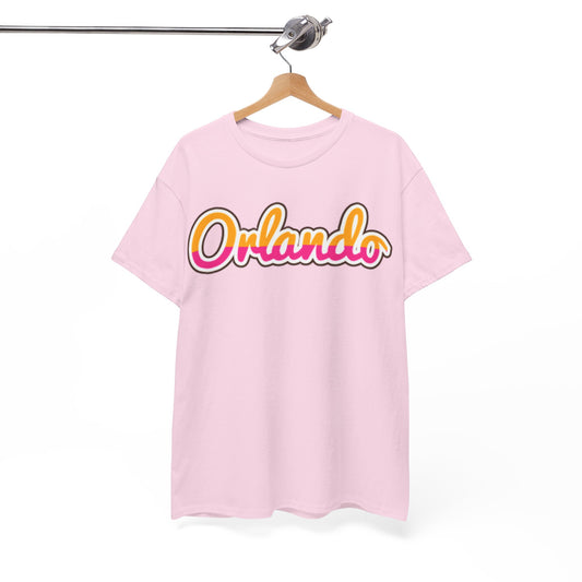 Orlando Retro Script Tee — Vintage Sunset City Souvenir Shirt