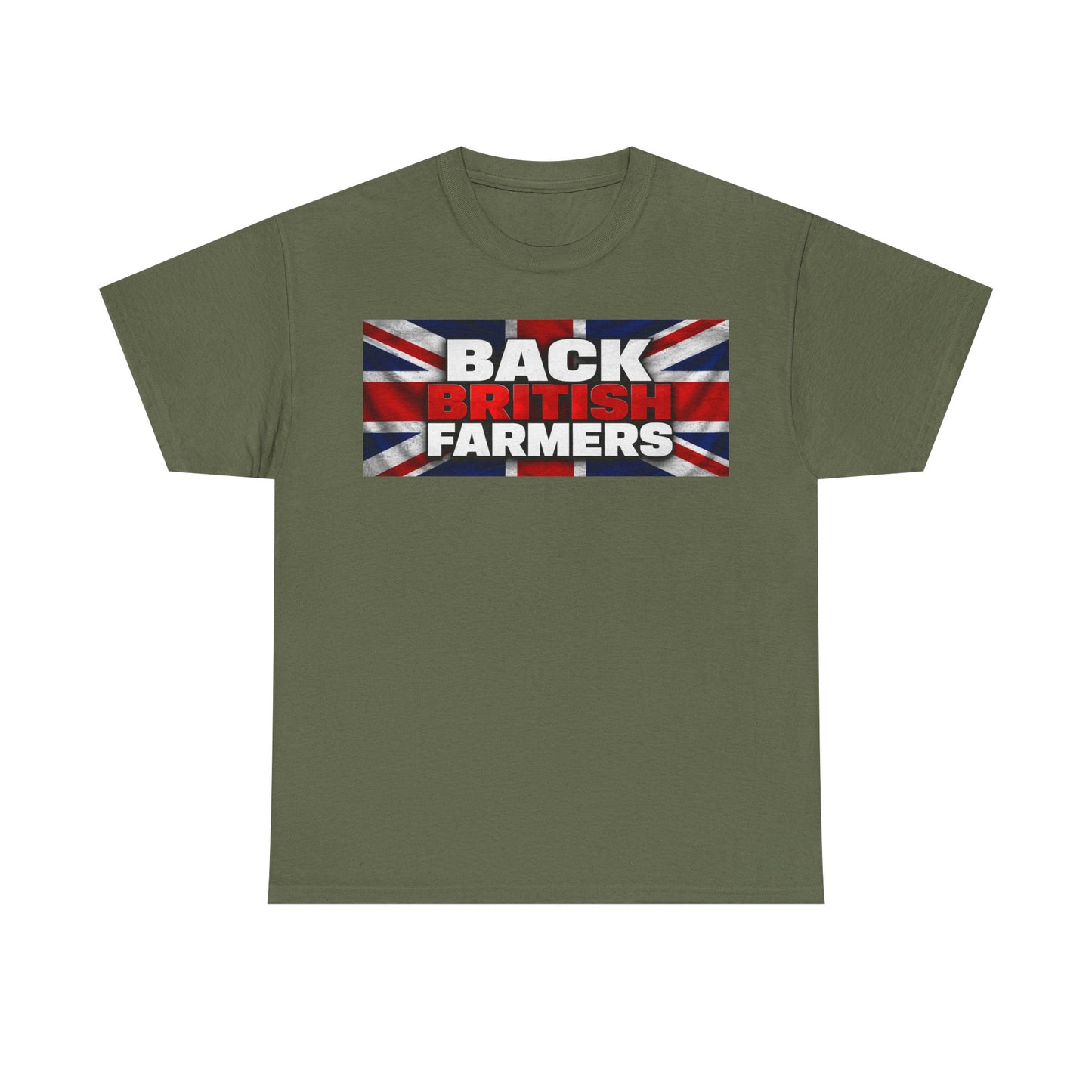 Back British Farmers T-Shirt — Union Jack Support Tee for UK Farmers