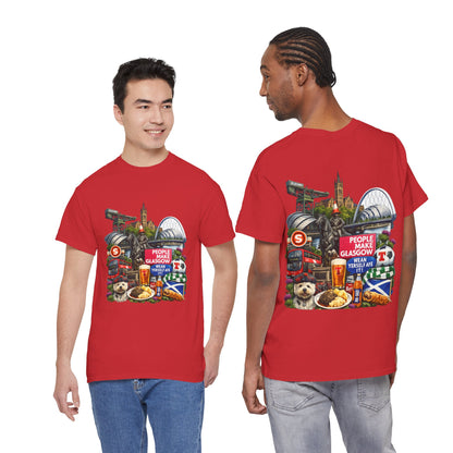 Glasgow Collage T-Shirt — "People Make Glasgow" Scottish City Souvenir Tee