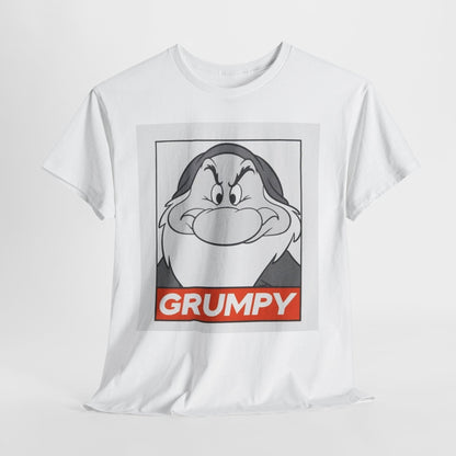 Grumpy Dwarf Graphic Tee — Vintage Cartoon Face "GRUMPY" Shirt