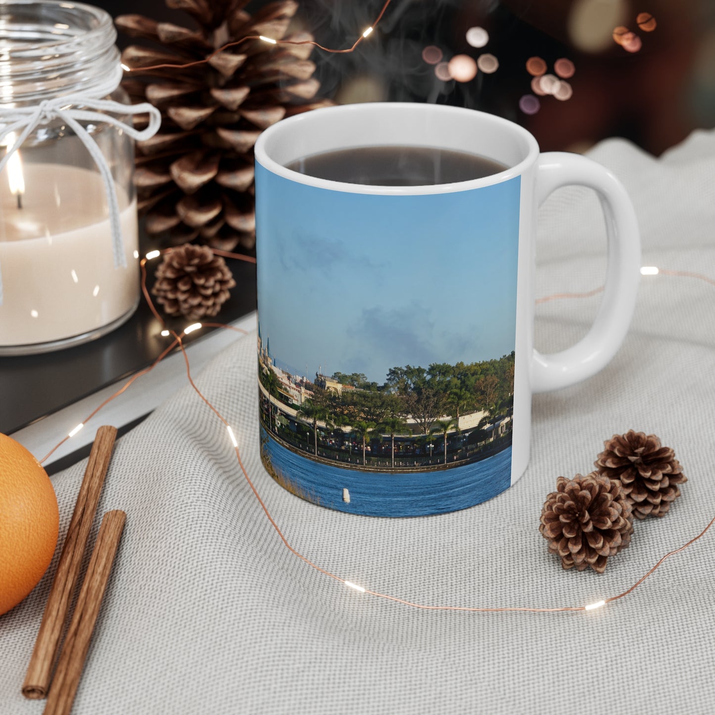 Magic Kingdom Castle Panorama Coffee Mug — Scenic Theme Park Castle Photo, 11oz & 15oz