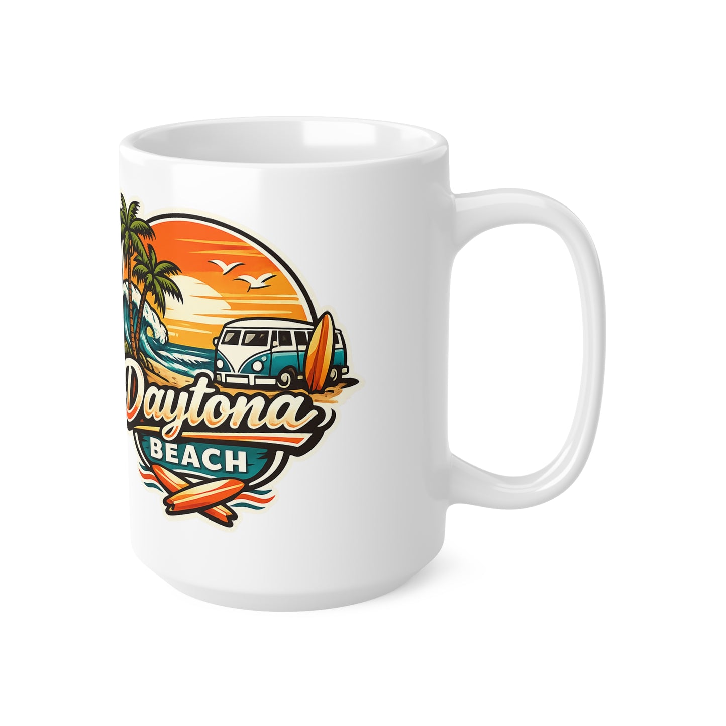 Daytona Beach Ceramic Coffee Cups, 11oz, 15oz