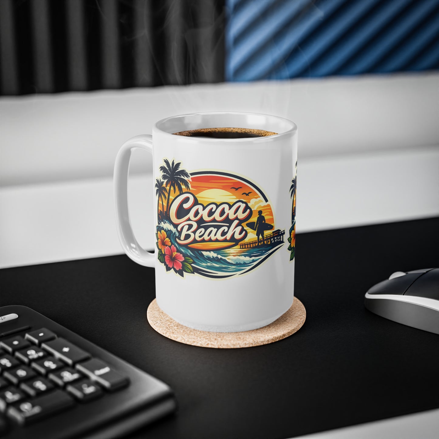 Cocoa Beach Ceramic Coffee Cups, 11oz, 15oz
