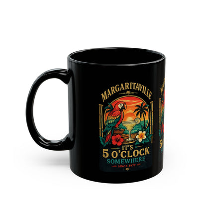 Margaritaville 5 O'Clock Mug – Black Tropical Parrot Cocktail Coffee Cup