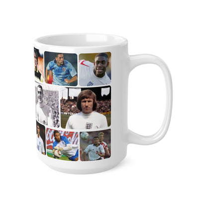 Man City and England Football Legends Photo Collage Mug — Ceramic Coffee Cup (11oz/15oz)