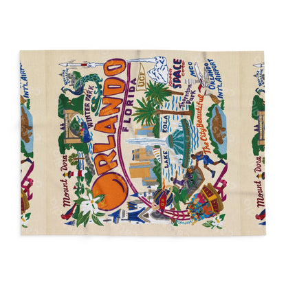 Orlando Vintage Map Fleece Blanket