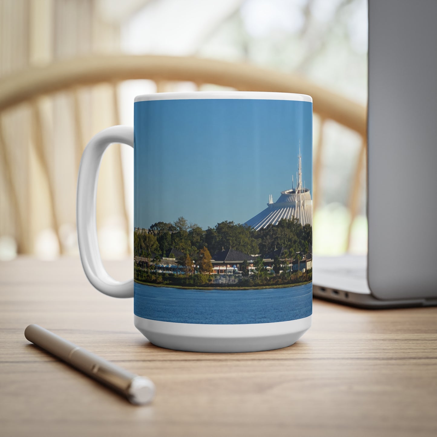 Space Mountain Skyline Mug — Scenic Theme Park Ceramic Coffee Cup (11oz & 15oz)