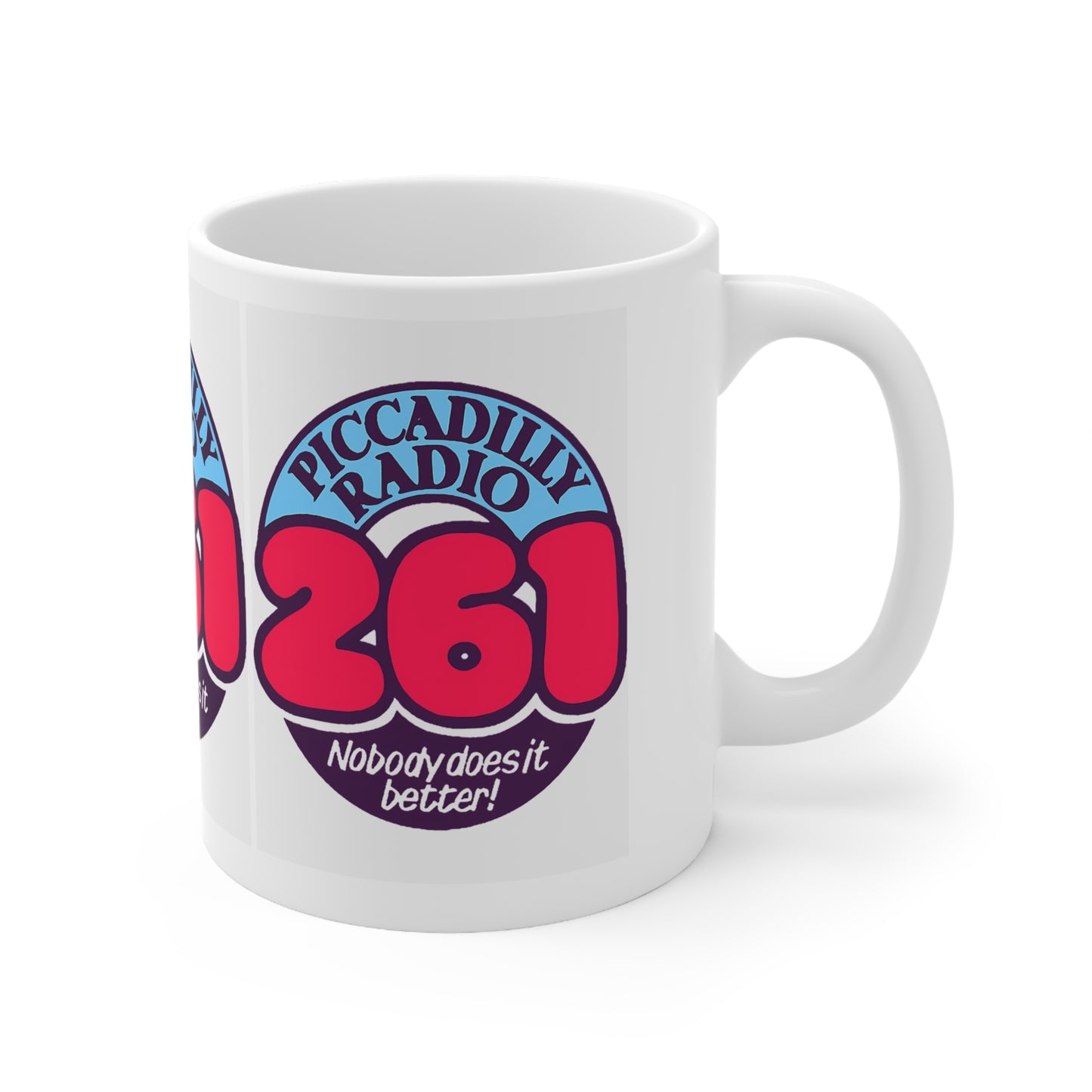 Retro Piccadilly Radio 261 Logo Ceramic Mug (11oz, 15oz)