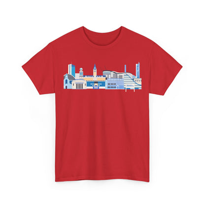 Manchester City Skyline Tee — Minimal Blue Urban Landscape T‑Shirt