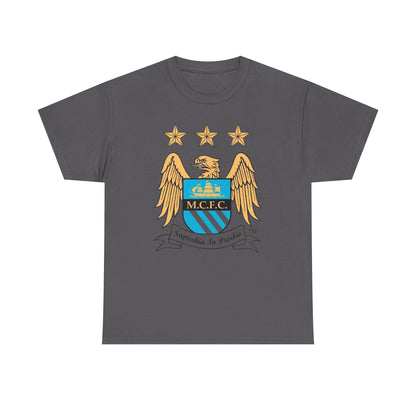 Manchester City Retro Club Crest T‑Shirt — MCFC Vintage Style Club Emblem Tee