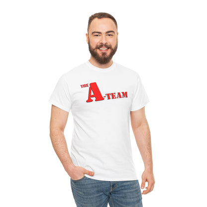 A-Team Graphic Tee — Retro Red Logo Vintage Crew T-Shirt