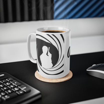 007 Spy Silhouette Mug — James Bond Style Ceramic Coffee Cup (11oz & 15oz)