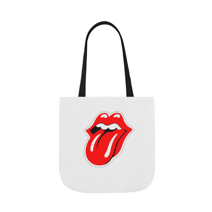 Rock & Roll Tongue Canvas Tote Bag — Retro Lip Graphic