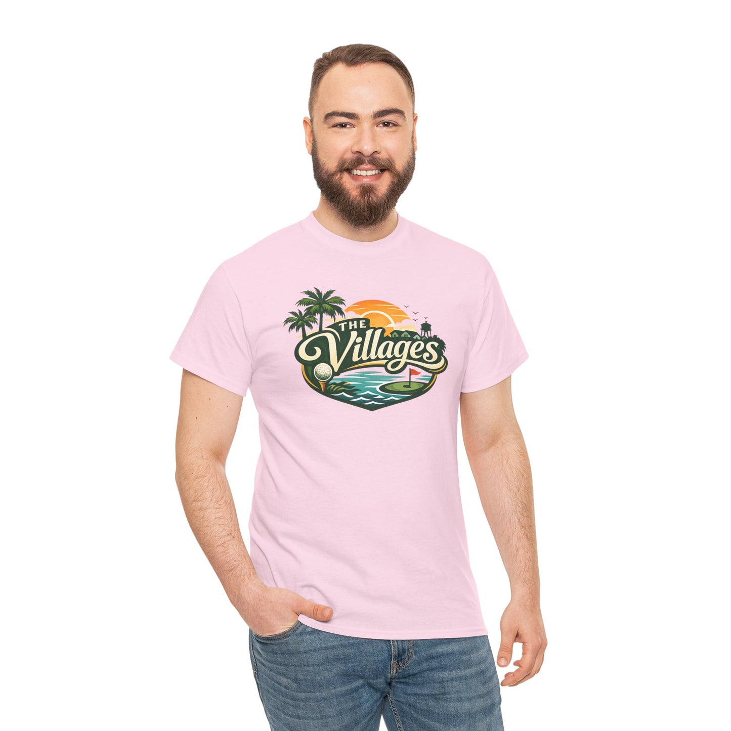 The Villages of Florida Sunset Logo Tee - Florida Palm Beach Retro T-Shirt