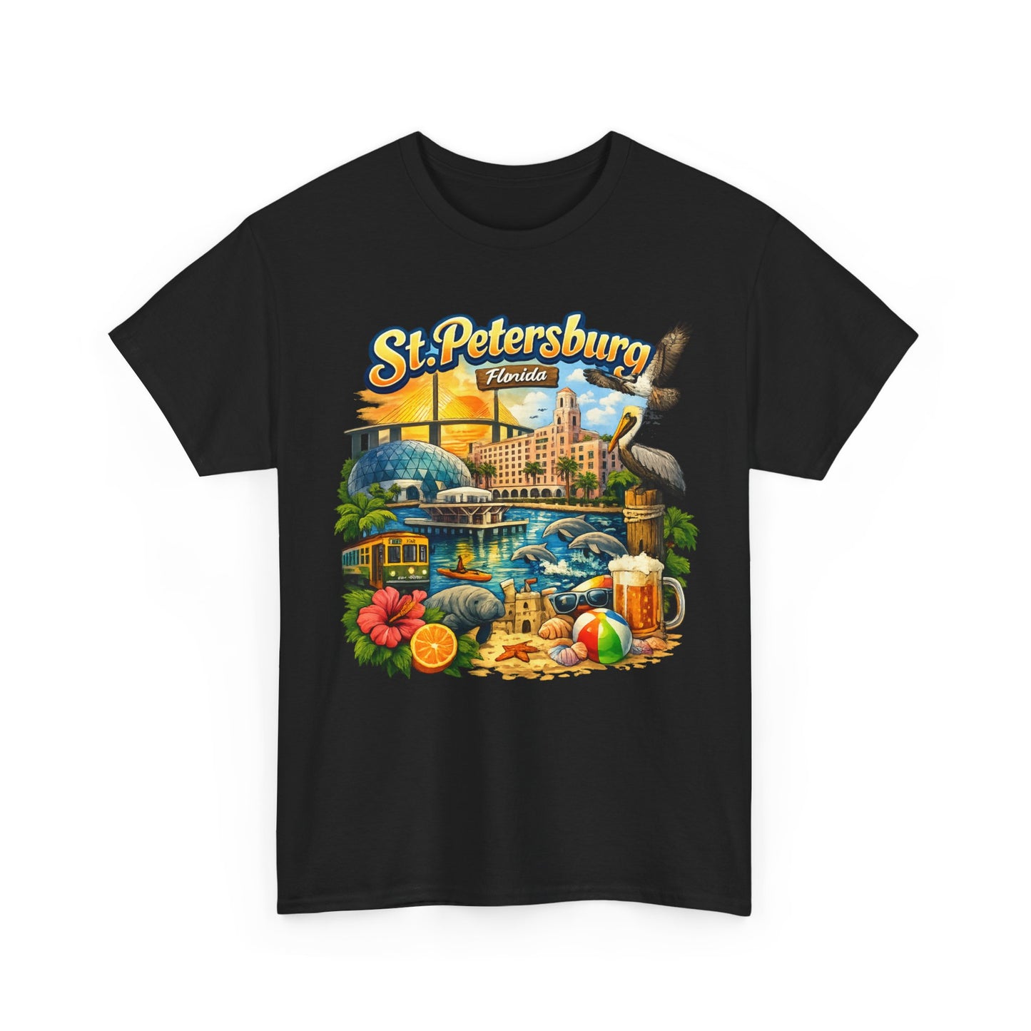St. Petersburg Florida Retro Beach Scene T-Shirt