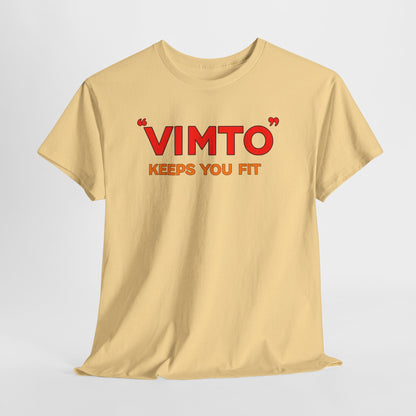 VIMTO "Keeps You Fit" Graphic Tee — Retro Beverage Logo T-Shirt