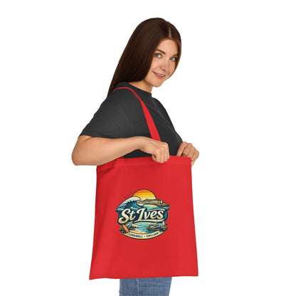 St Ives Beach Tote — Cornwall Surf Sunset Cotton Tote Bag