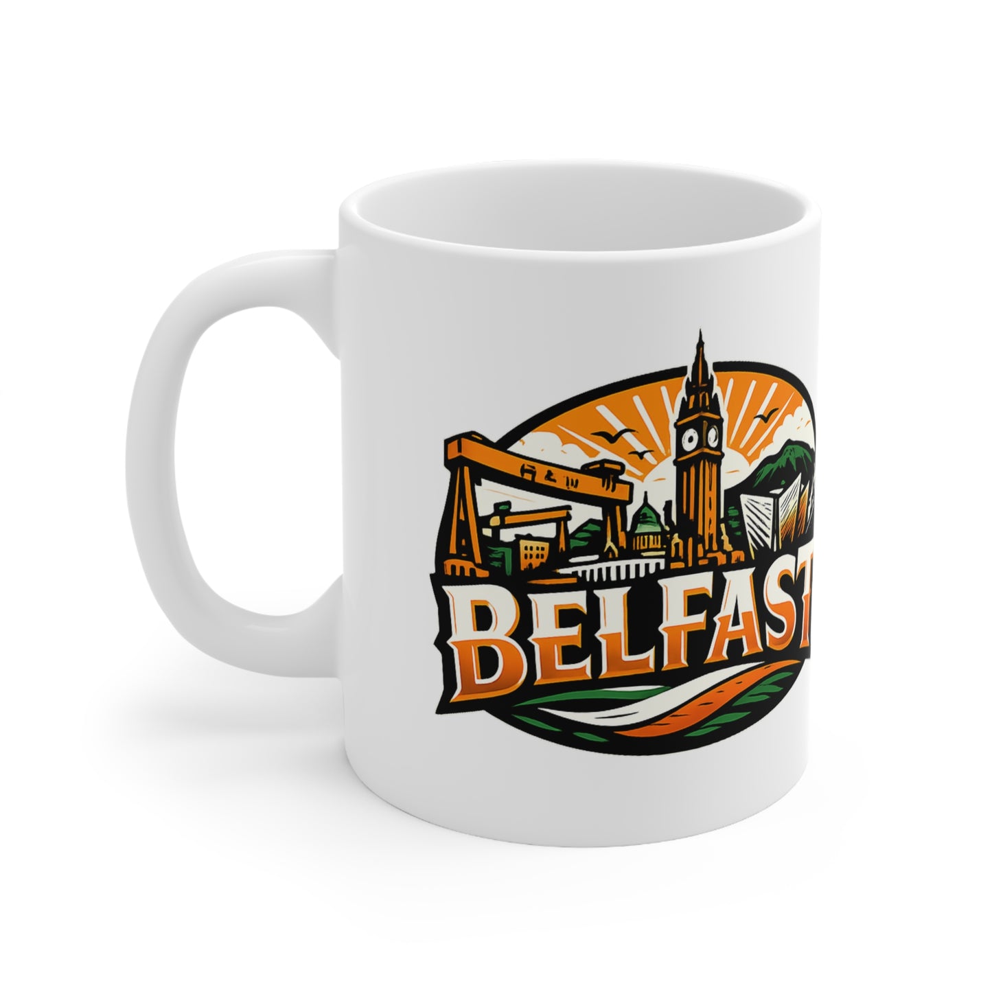 Belfast Skyline Ceramic Coffee Mug — 11oz & 15oz Irish City Souvenir