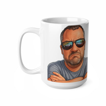 Ceramic Mug – Grumpy Guy Illustration Coffee Cup (11oz & 15oz)