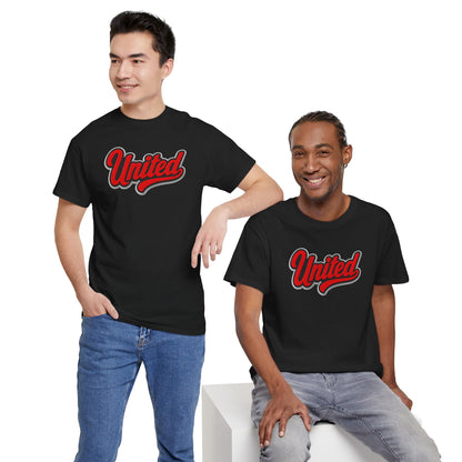 United Retro Script Tee — Vintage Red Logo T‑Shirt