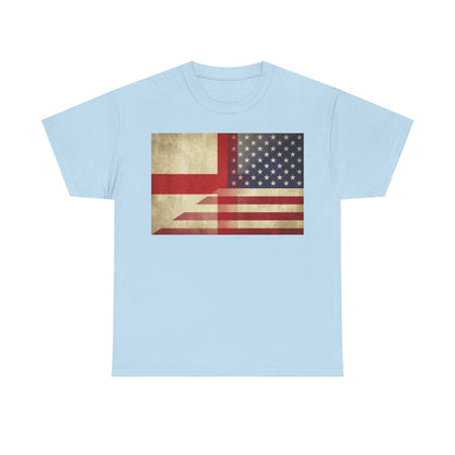 Vintage England-USA Flag T-Shirt — Retro Anglo-American Pride Tee