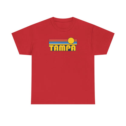 Tampa Retro Sunset T-Shirt — Vintage 70s Striped Beach Tee