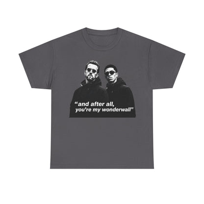Kane and Bellingham Wonderwall Lyric T-Shirt — ‘and after all, you’re my wonderwall’ Retro Band Tee