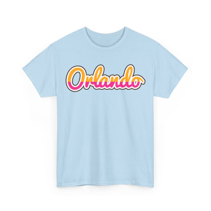 Orlando Retro Script Tee — Vintage Sunset City Souvenir Shirt