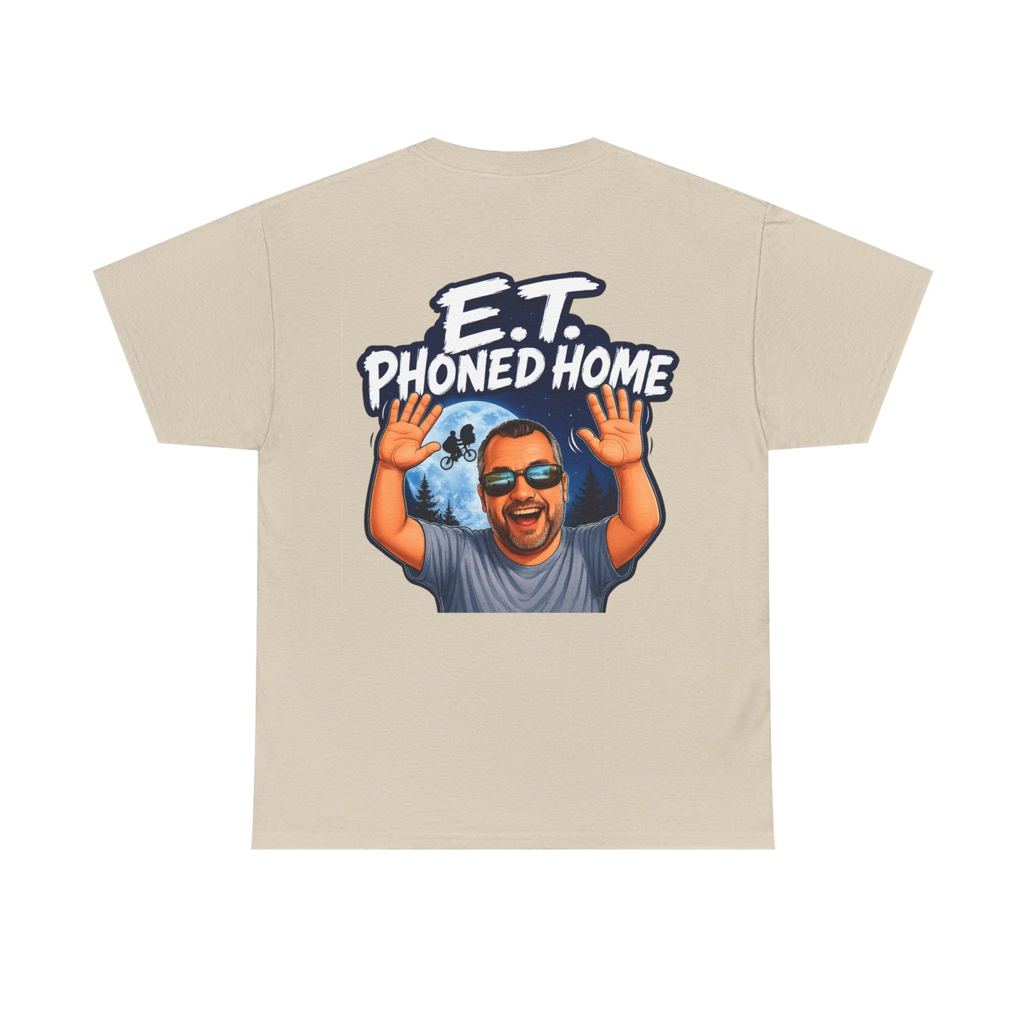 Graphic Tee — "E.T. Phoned Home" Smiling Guy Retro Design