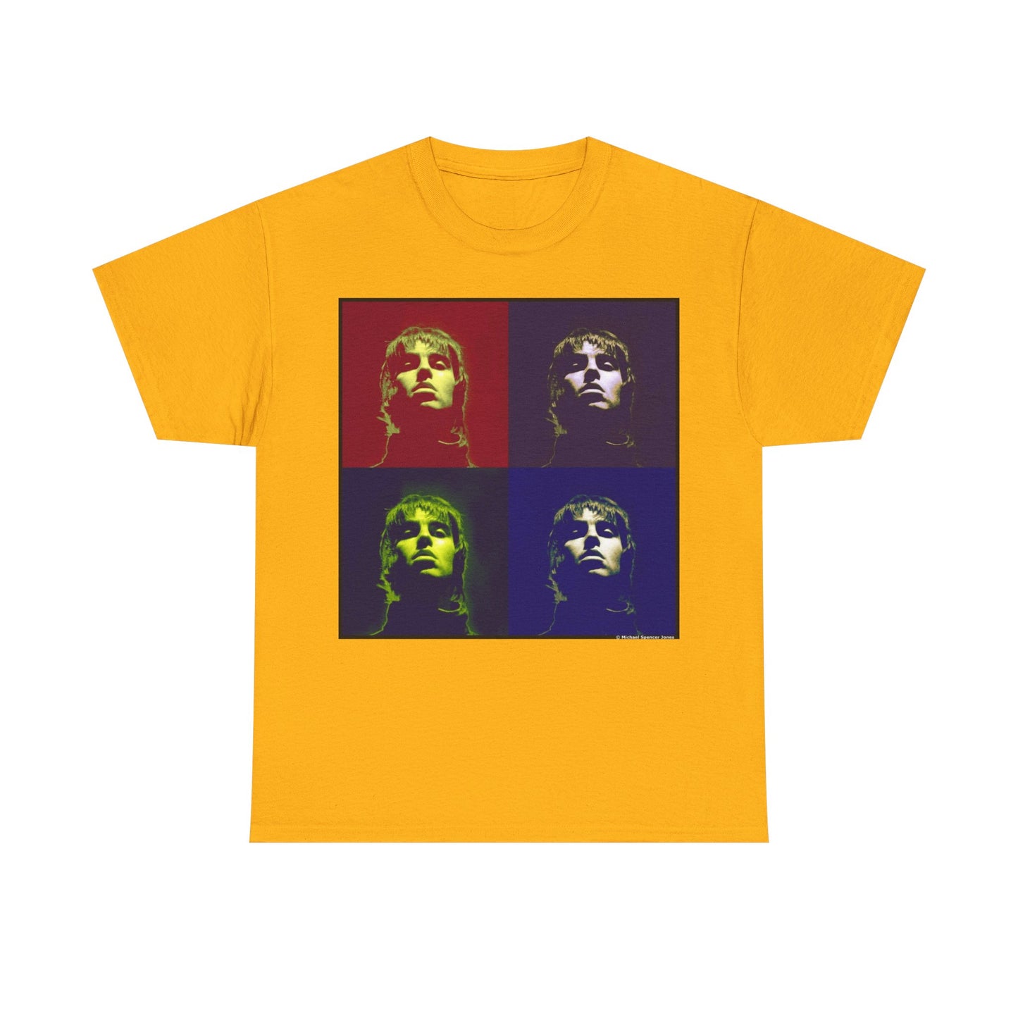Liam Gallagher Oasis Pop Art Portrait T-Shirt - Retro Color Block Music Icon Tee