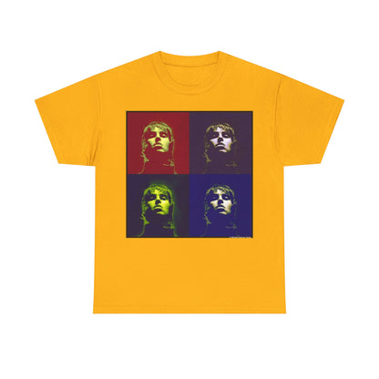 Liam Gallagher Oasis Pop Art Portrait T-Shirt - Retro Color Block Music Icon Tee