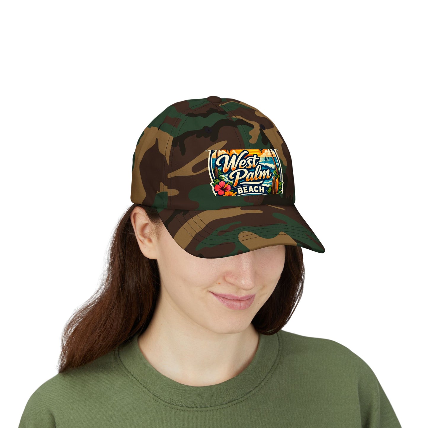West Palm Beach Dad Cap — Vintage Surfboard Floral Beach Hat