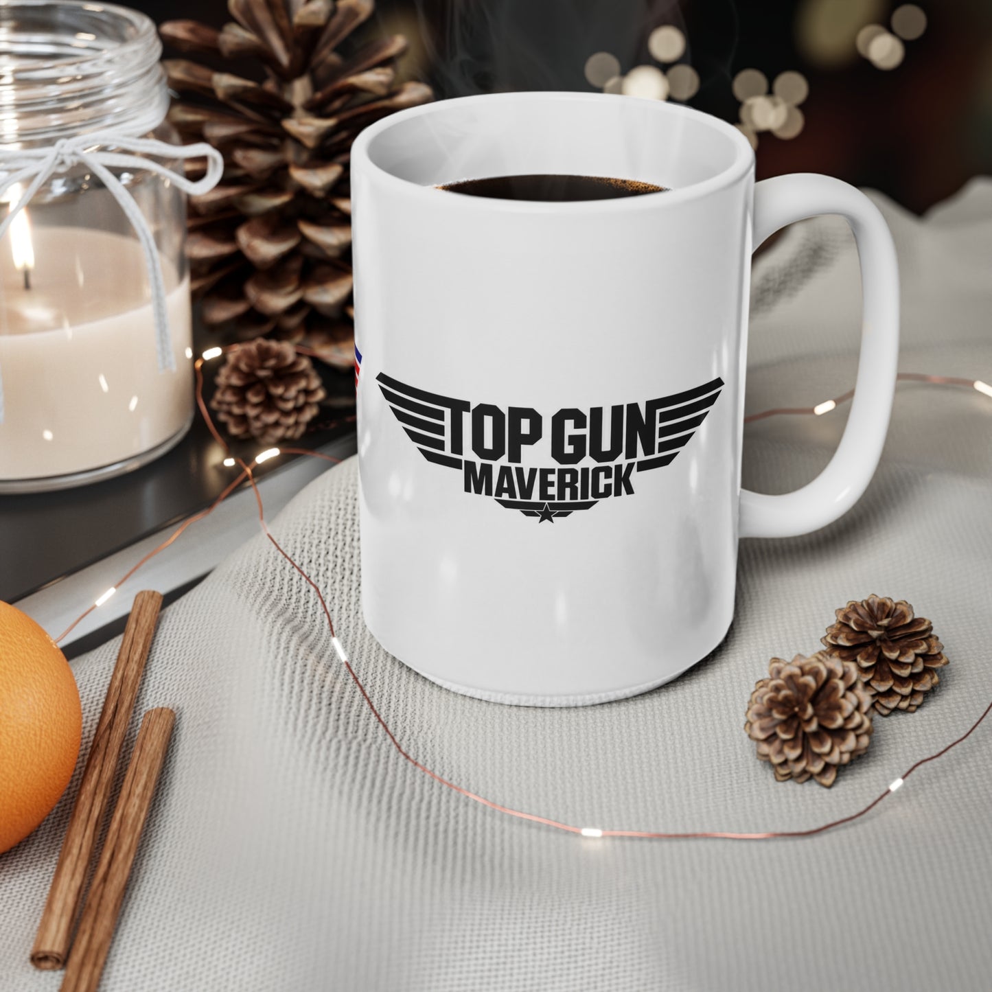 Top Gun & Top Gun Maverick Logo Ceramic Coffee Mug — 11oz & 15oz Retro Aviator Coffee Cup