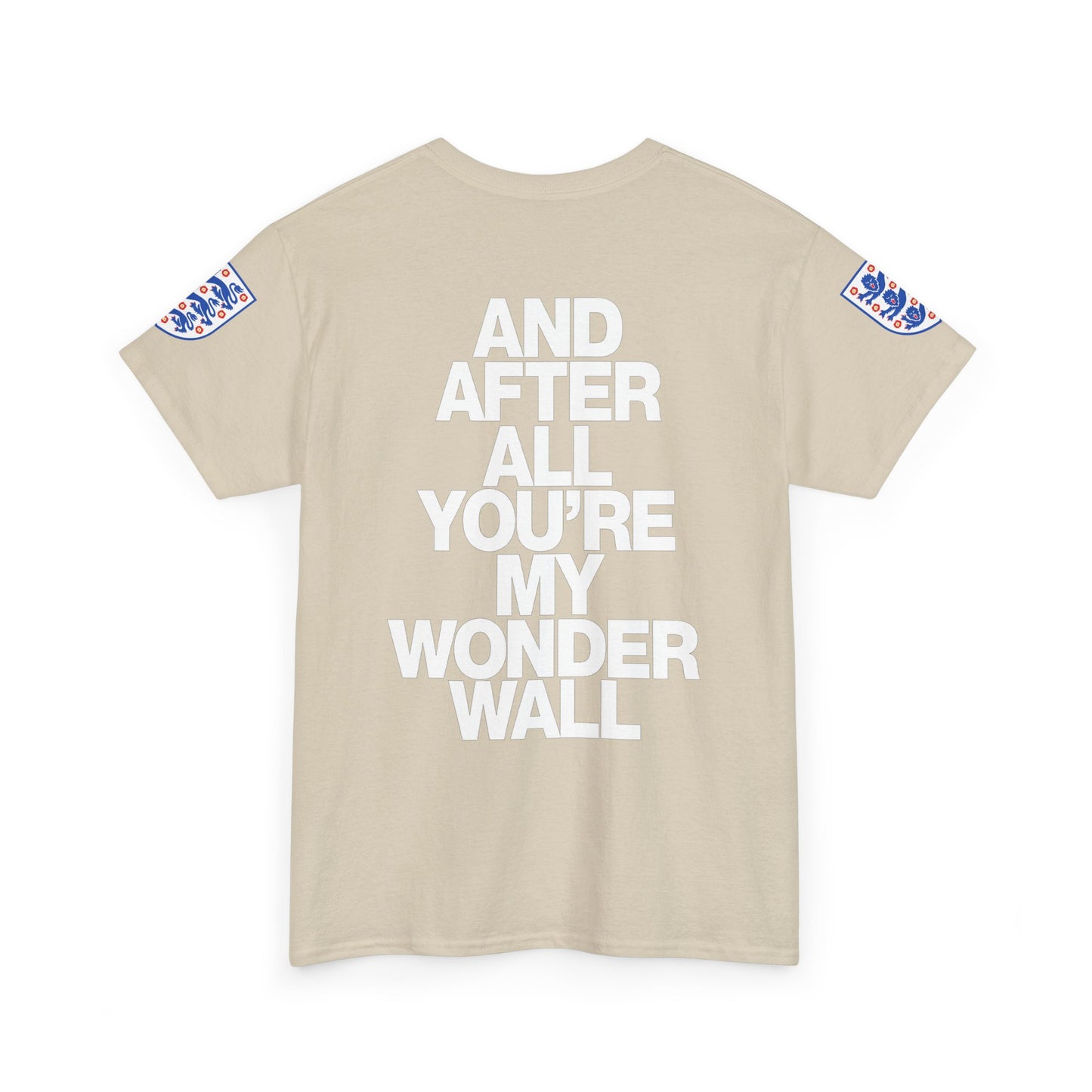 England Football Tee — "And After All You're My Wonderwall" Lyrics Tee