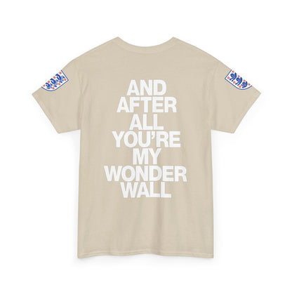 England Football Tee — "And After All You're My Wonderwall" Lyrics Tee