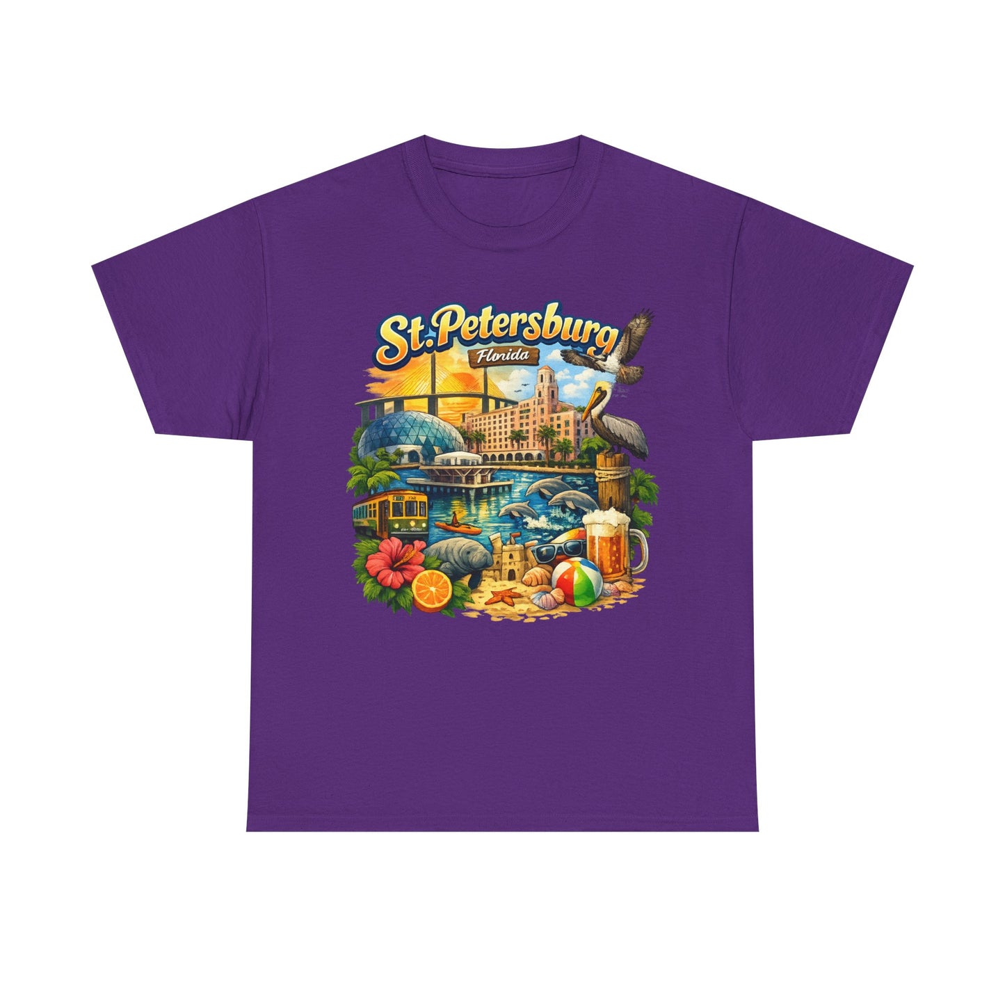 St. Petersburg Florida Retro Beach Scene T-Shirt