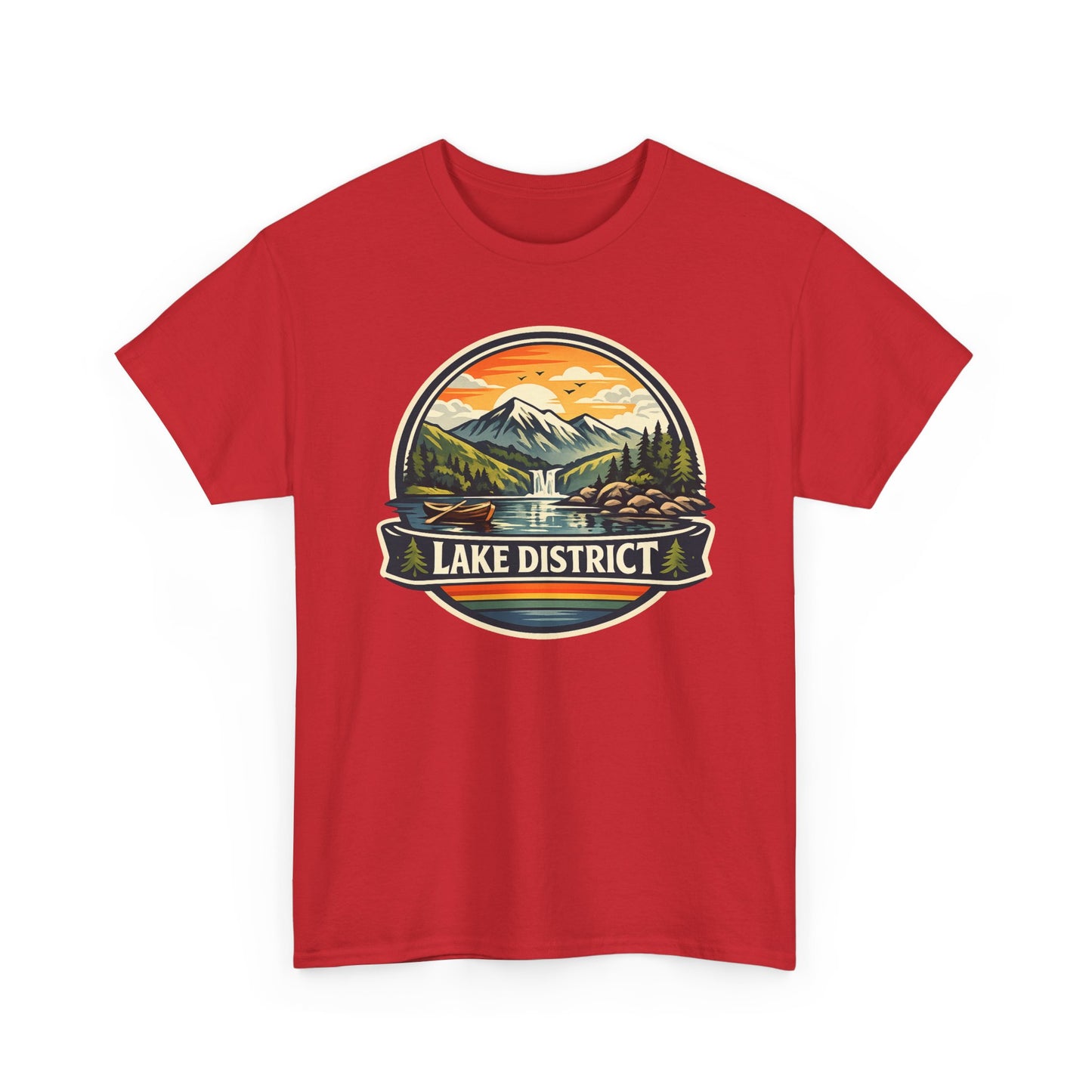 Lake District Graphic Tee — Scenic Mountain & Lake Camping Shirt