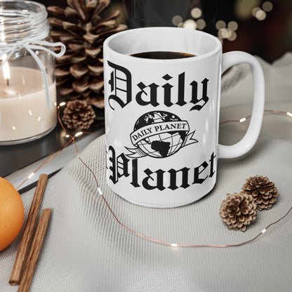 Daily Planet Logo Coffee Mug — Retro Newsroom 11oz/15oz Ceramic