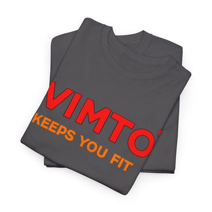 VIMTO "Keeps You Fit" Graphic Tee — Retro Beverage Logo T-Shirt