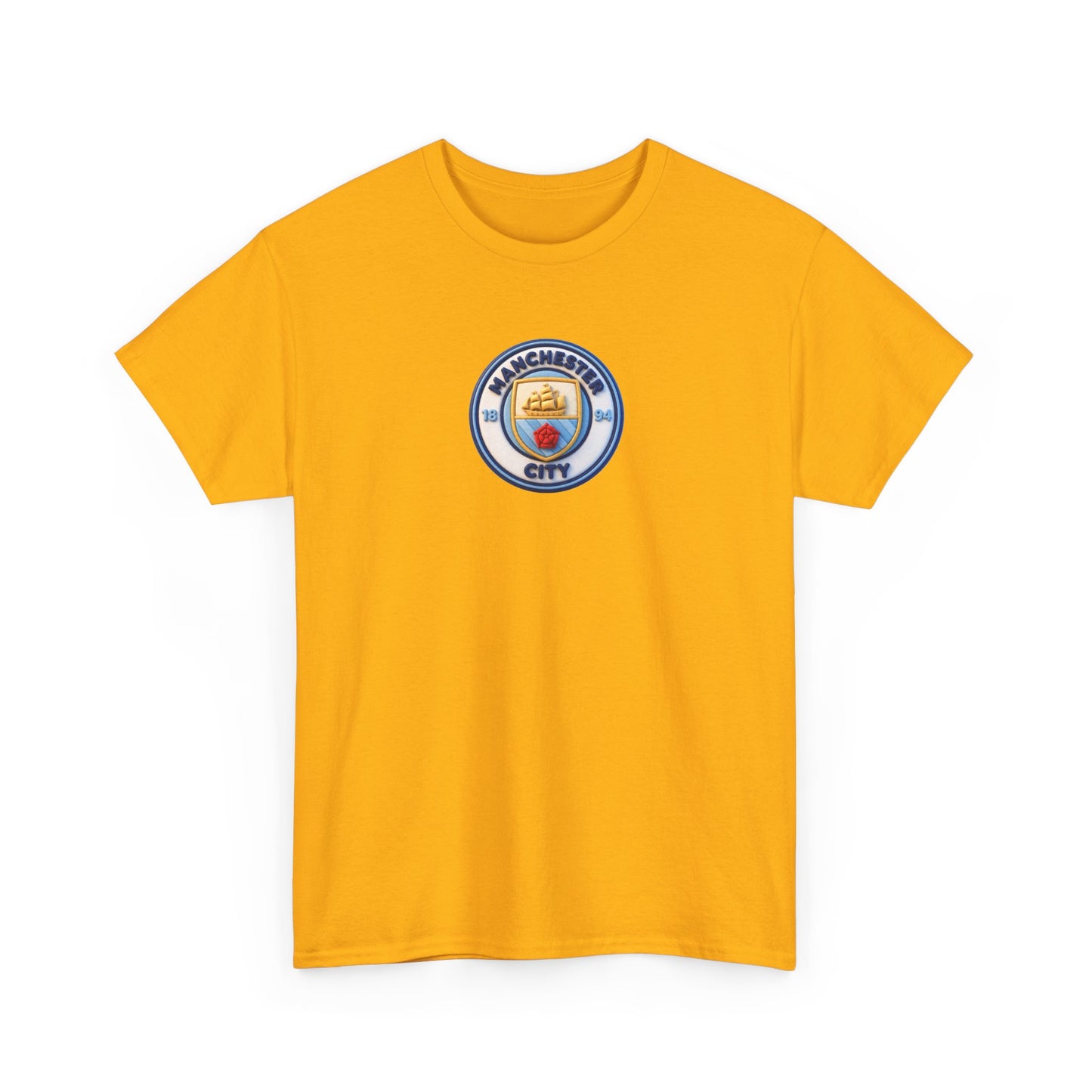 Manchester City Crest Unofficial 3D T-Shirt — Minimal Soccer Logo Tee