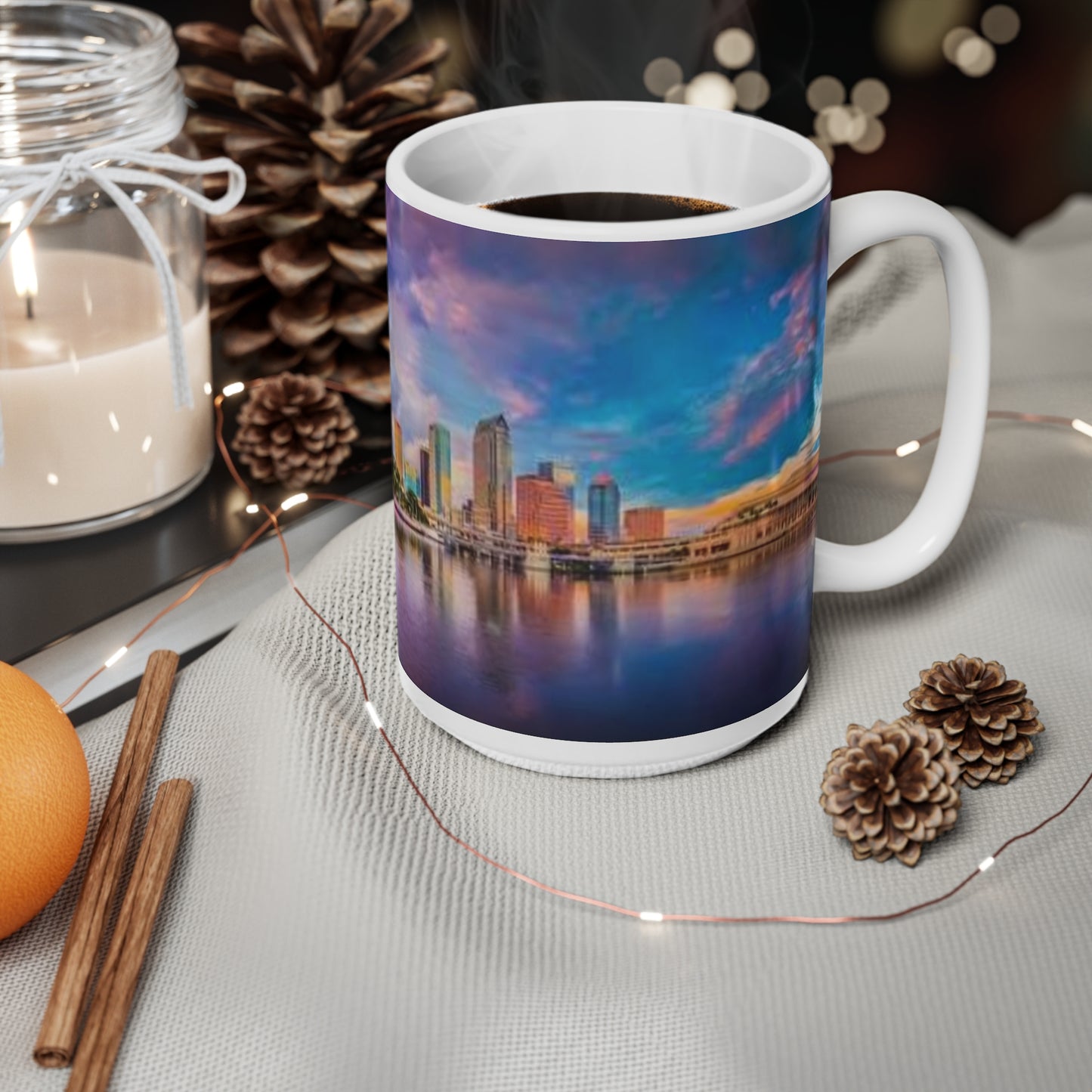 Tampa Skyline Coffee Mug — Colorful Cityscape Ceramic Mug (11oz & 15oz)