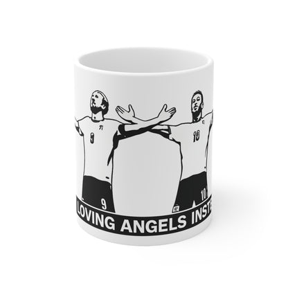 Kane & Bellingham Soccer Players 'I'm Loving Angels' Ceramic Coffee Mug — 11oz & 15oz