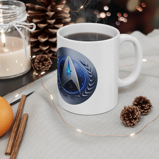 Starfleet Emblem Ceramic Mug — 11oz & 15oz Sci‑Fi Coffee Cup