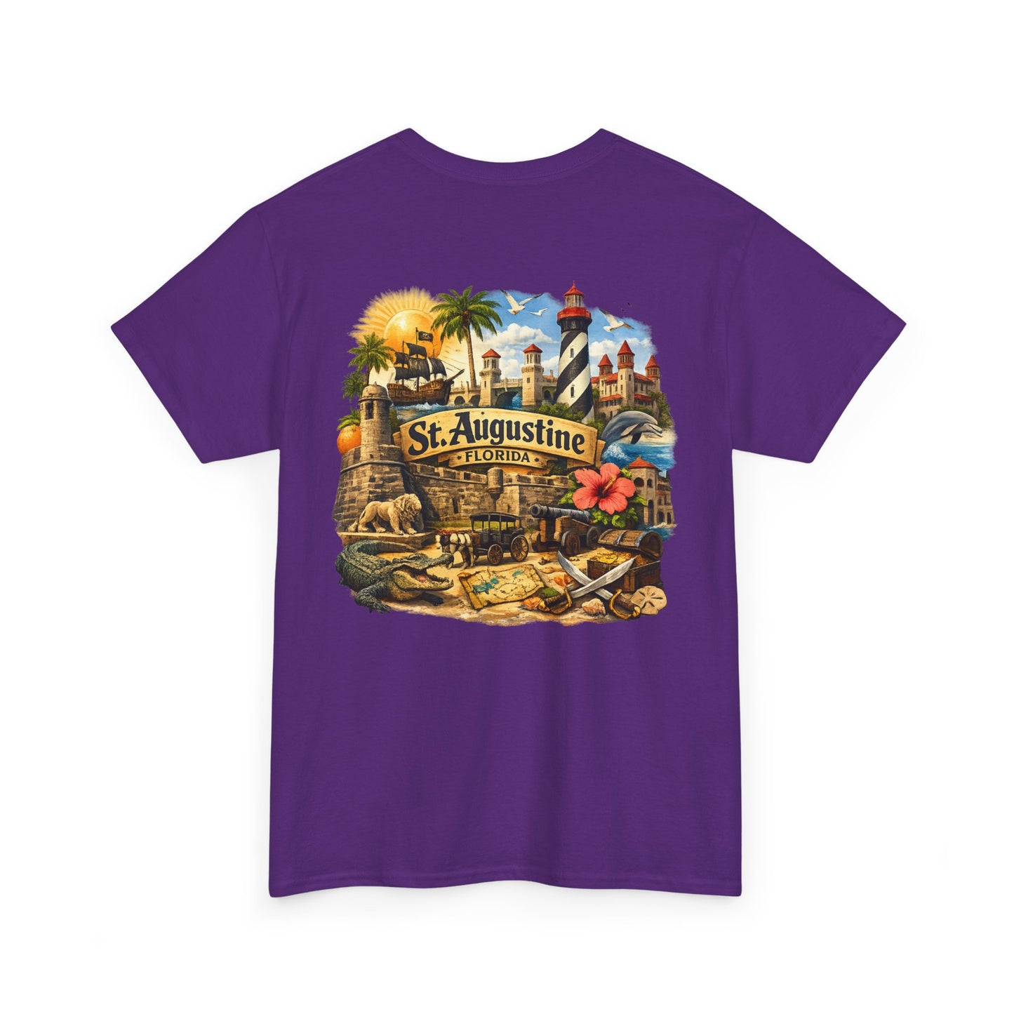 St. Augustine Florida Vintage Travel Tee — Retro Beach & Lighthouse Souvenir T-Shirt