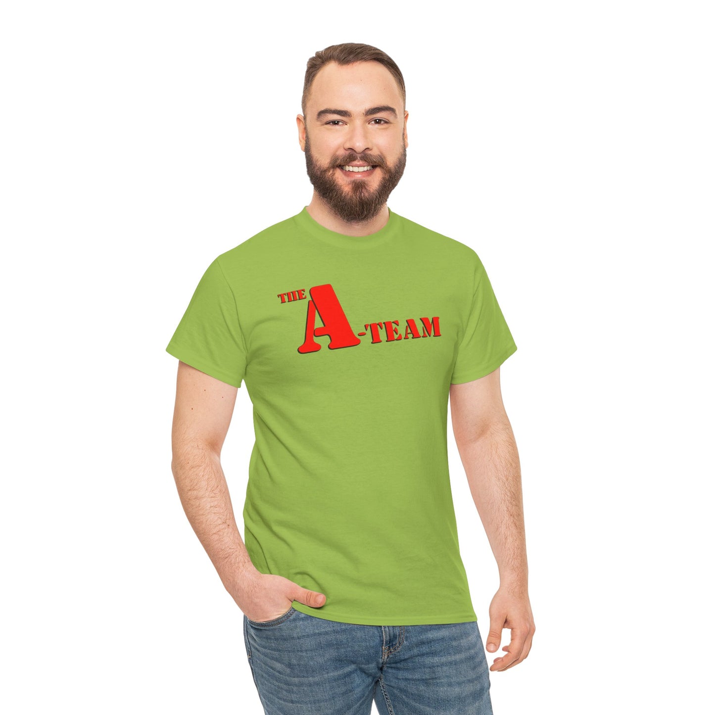 A-Team Graphic Tee — Retro Red Logo Vintage Crew T-Shirt