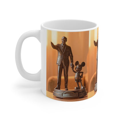 Bronze Statue Disney Park Mug — 'Partners' Mickey & Walt Ceramic Coffee Cup (11oz, 15oz)
