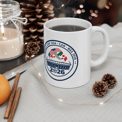 World Cup 2026 Ceramic Mug — USA • CAN • MEX Stadium Emblem (11oz & 15oz)