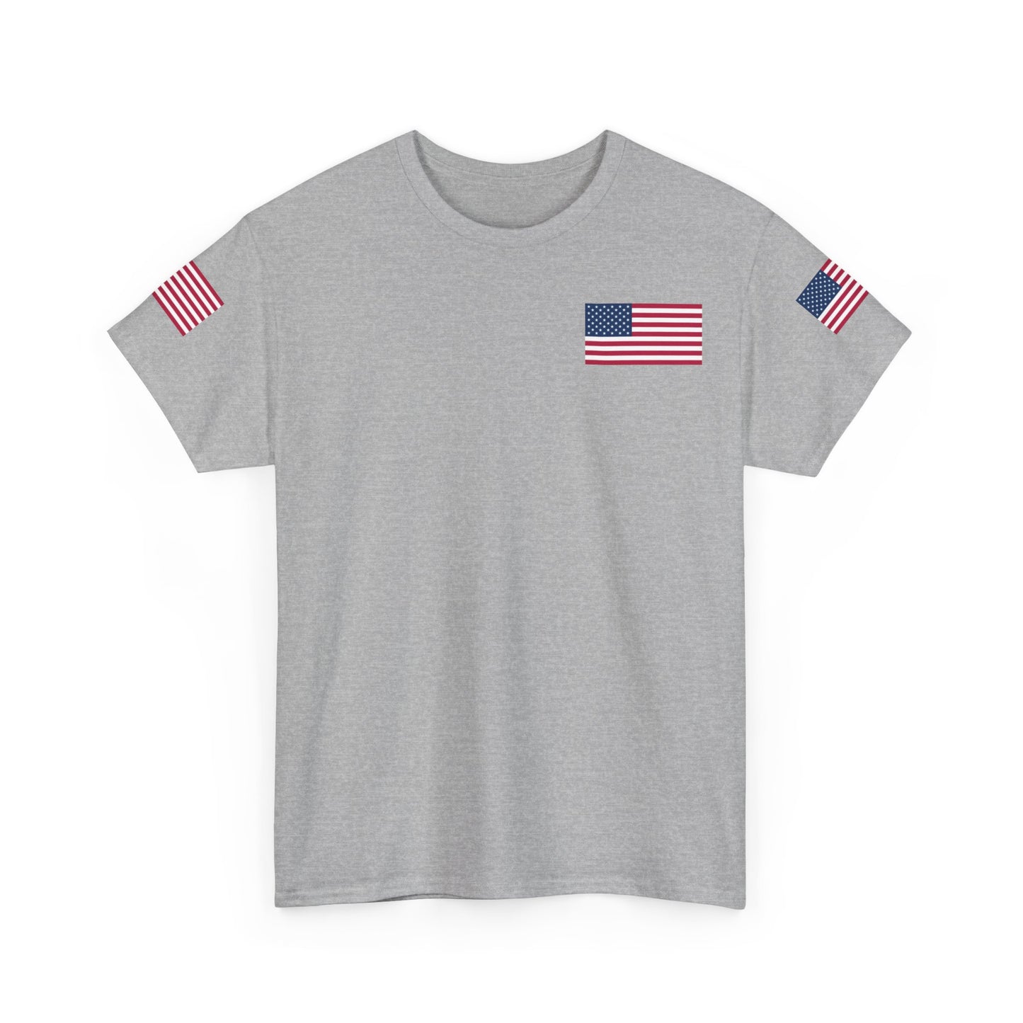 Team USA Flag T‑Shirt — Patriotic Navy Tee with Back Shield Logo